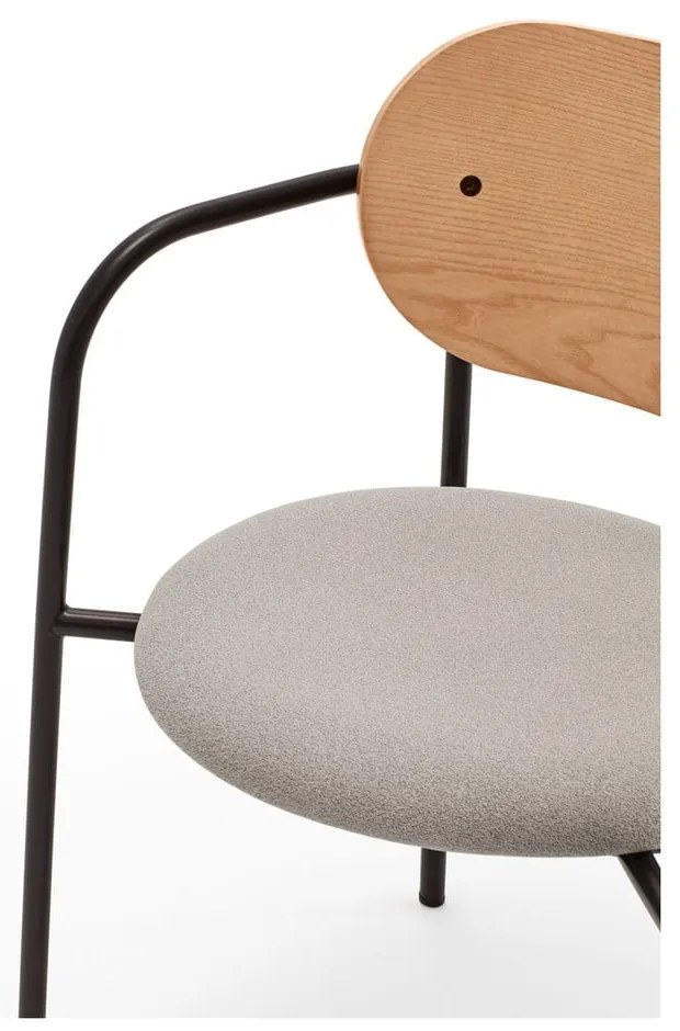 Scaun de sufragerie gri în decor de stejar Eclipse - Teulat