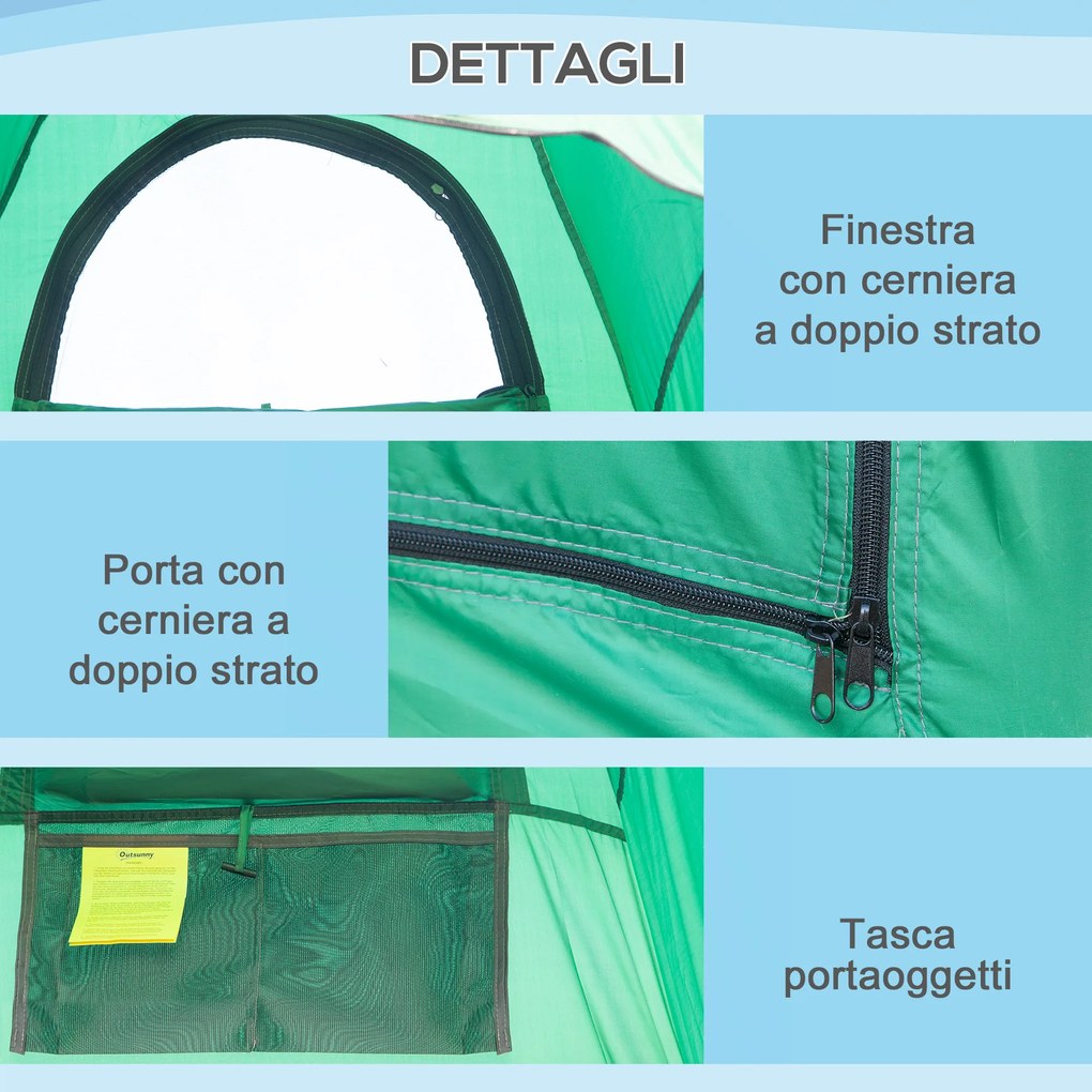Outsunny Cort Dus Vestiar Intimitate Adăpost Portabil Exterior Camping Plajă Geantă Transport Verde | Aosom Romania