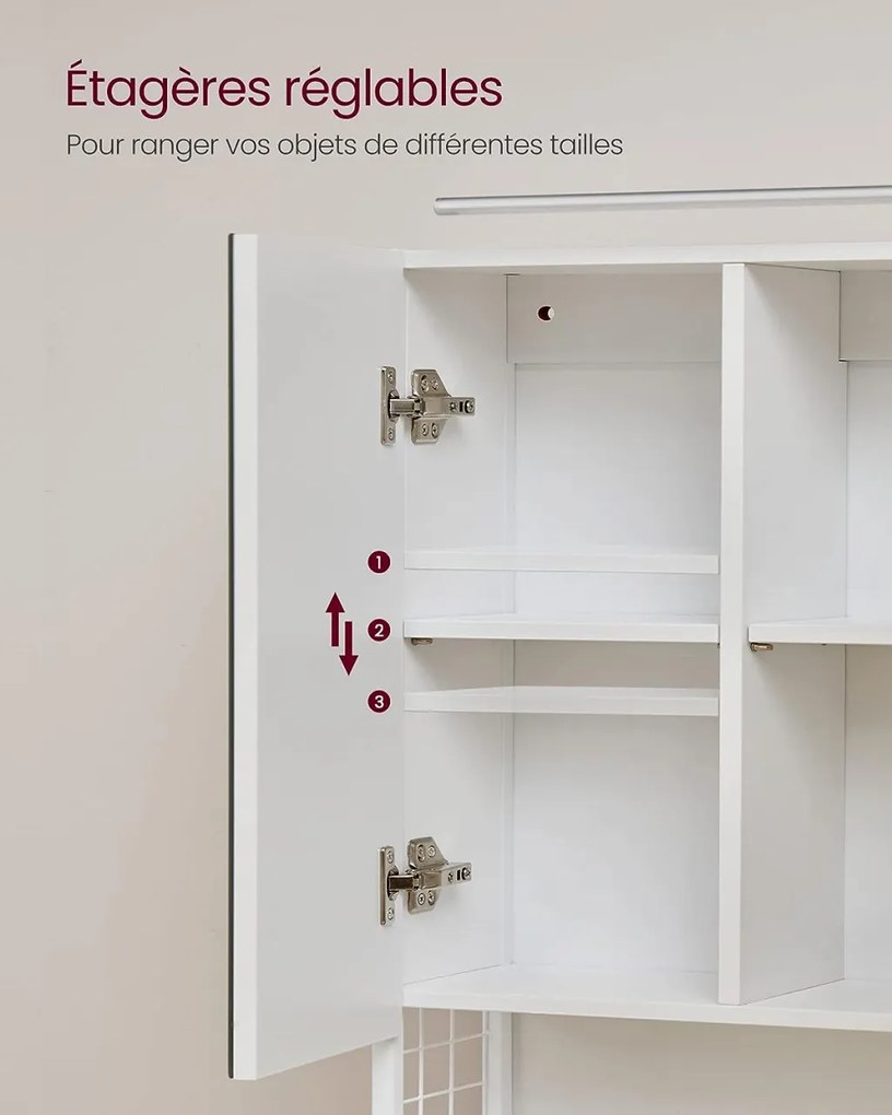 Dulap de depozitare pentru lavoar, Vasagle, Alb, 70x16x70 cm
