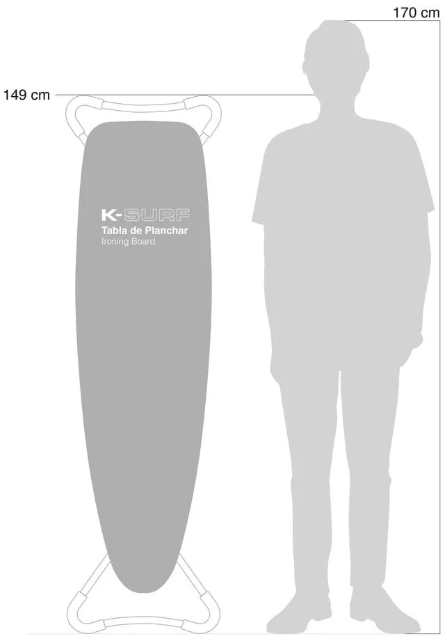 Masă de călcat 130x37 cm K-Surf Salvia Tube – Rolser