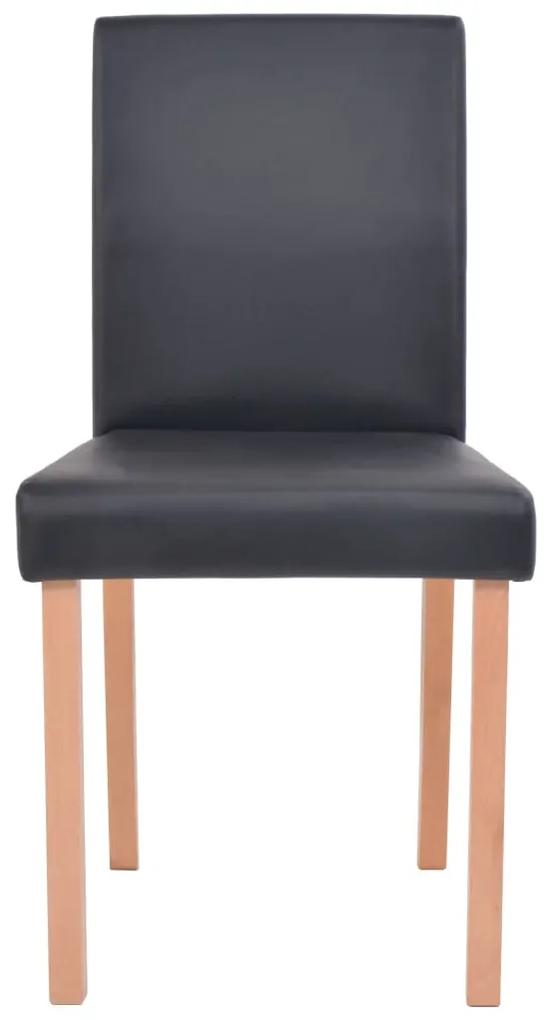 Masa si scaune, 5 piese, negru, stejar, piele artificiala Negru, 5