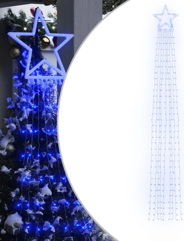 vidaXL Lumină pentru brad de Crăciun 320 LED-uri albastru 375 cm