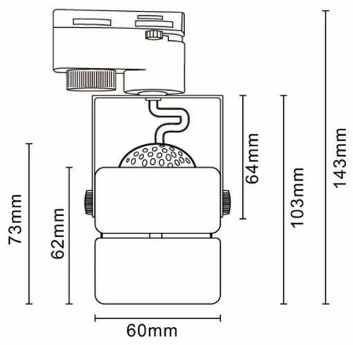 Spot în sistem de șină VIENNA 3xGU10/10W/230V negru