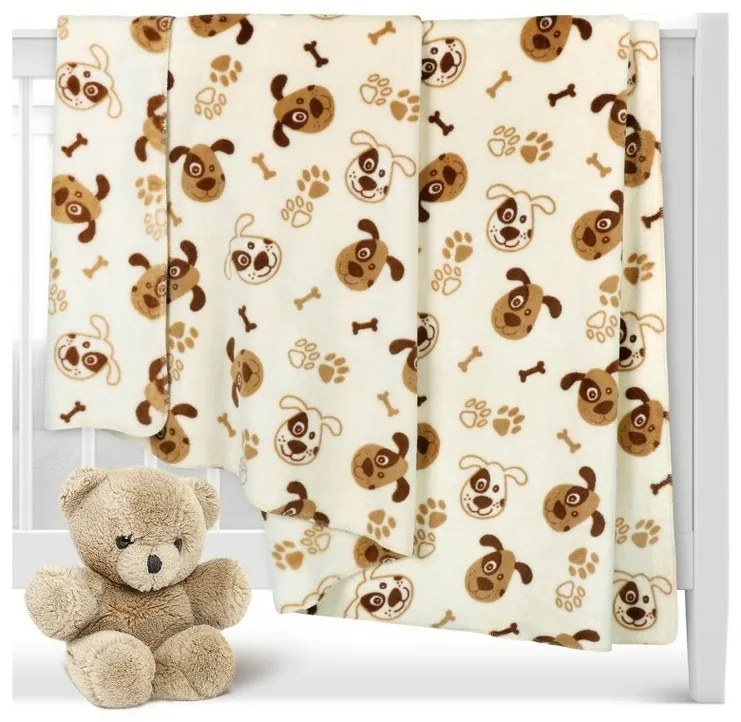 Bellatex Pătură pentru copii Ella Câine maro, 100x 150 cm