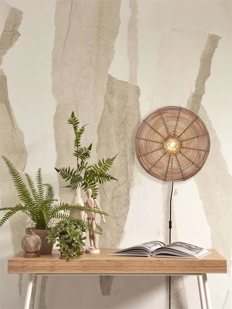 Aplica de perete eco din ratan Tanami disc S, nat