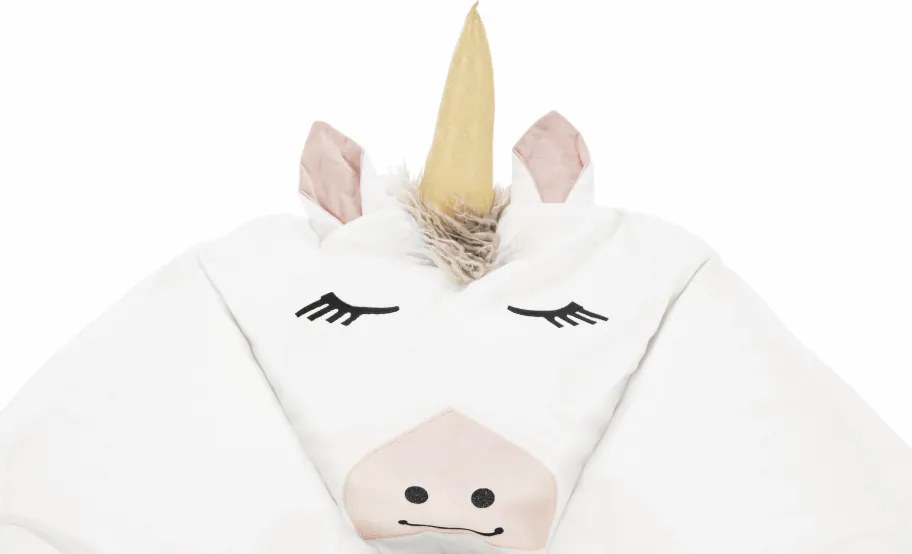 Fotoliu tip sac unicorn, alb, INOROG