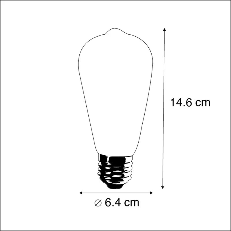 Set de 3 becuri LED E27 ST64 auriu cu senzor crepuscular 4W 400lm 2200K