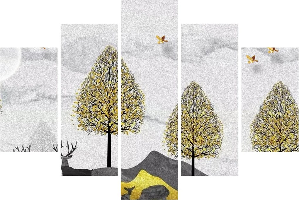 Tablou cu cerbi pictați (150x105 cm)
