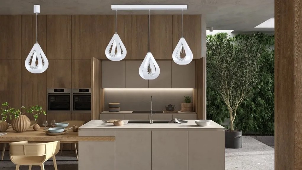 Lustra moderna cu 3 pendule design LUX realizata manual ALMOND XL A