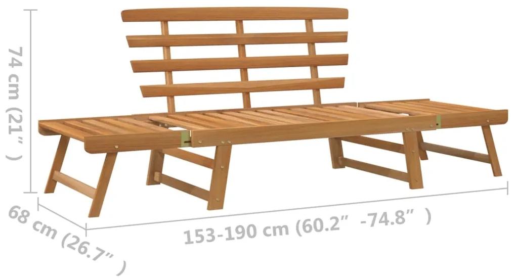 Banca de gradina 2-in-1, 190 cm, lemn masiv de acacia 1, Maro, Maro