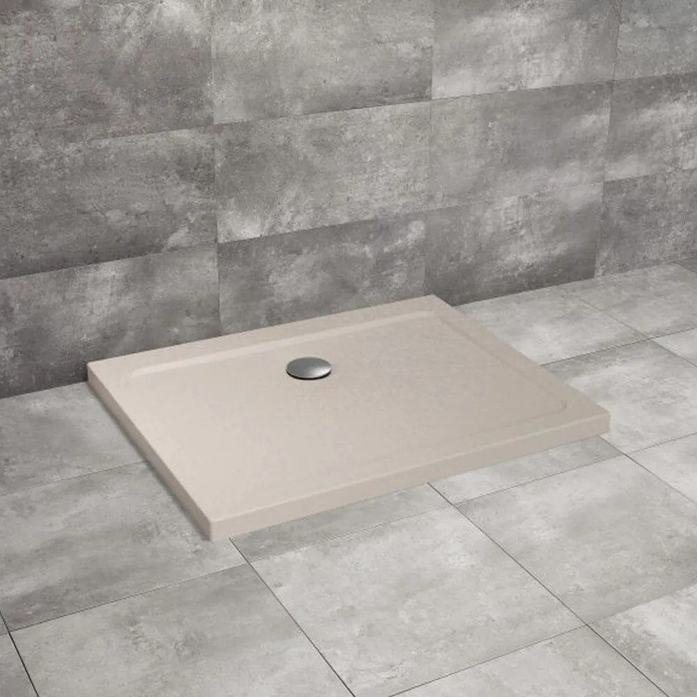 Cadita dus dreptunghiulara Radaway Doros D Stone 100x90 cm acril casmir