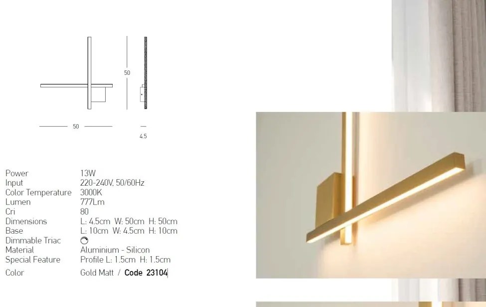 Aplica LED dimabila design minimalist decorativ Tori I