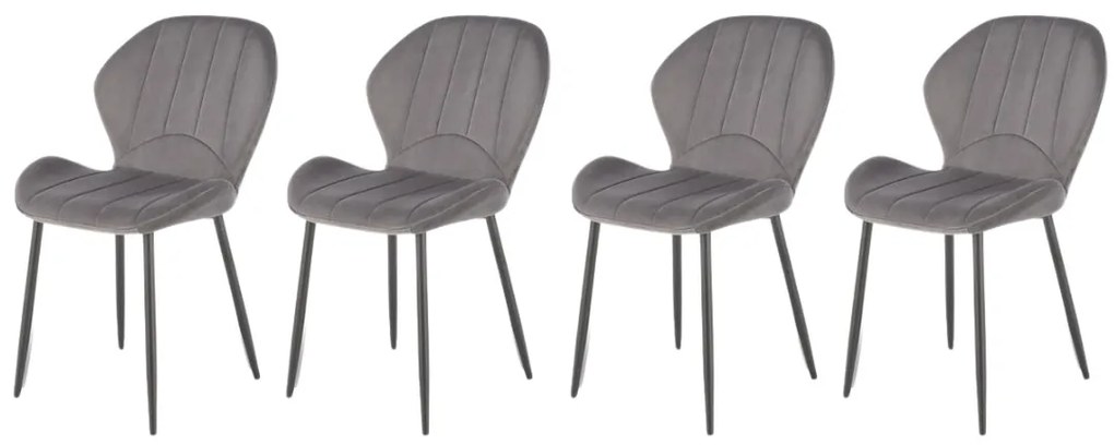 Set 4 scaune K538 velvet gri