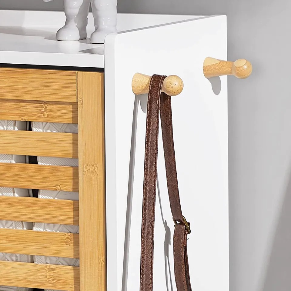 PANA5 - Pantofar 55 cm, pantofare, depozitare pantofi, mobilier hol - Alb-Maro