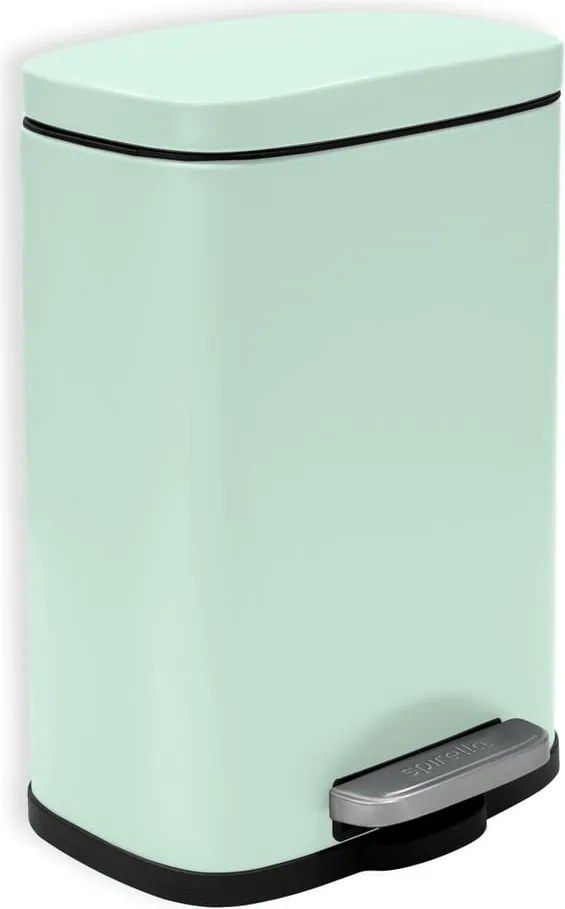 Coș de gunoi verde mentă cu pedală din oțel 5 l Akira – Spirella