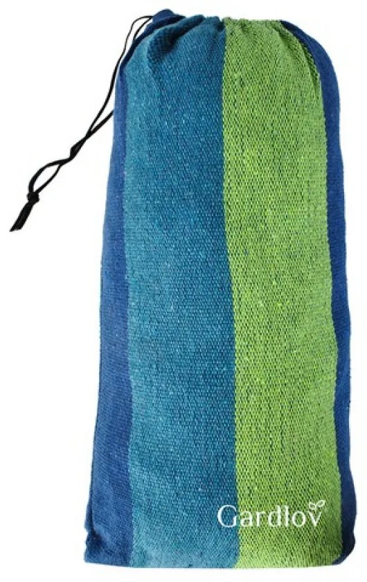 Hamac albastru-verde pentru 2 persoane, HAMMOCK 200x150 cm