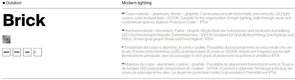 Aplica LED pentru exterior IP54 Brick
