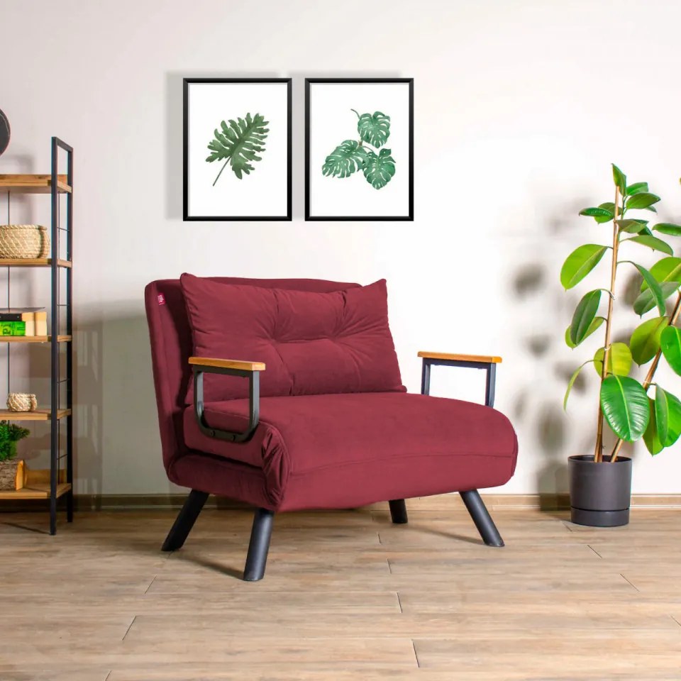 Fotoliu Extensibil Sando Single, Rosu