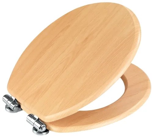 WENKO 22979100-WC Capac WC Fag natural 35,5x42,5 cm maro/argintiu