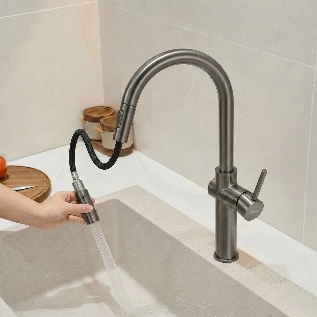 Baterie de bucătărie Rea Fresh High Titan