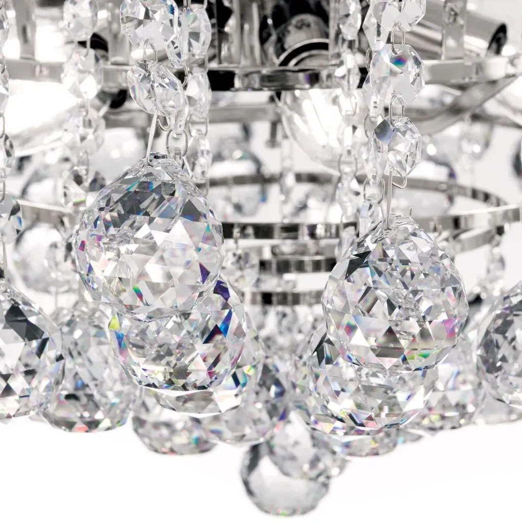 Candelabru cristal Asfour design lux KRISTALL KLASSISCH 9L chrome plated/clear