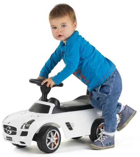 Bicicletă fără pedale Mercedes albă/neagră