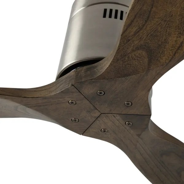 ZEVENTI - Ventilator de tavan SPELLO Wi-Fi Tuya, crom/stejar + telecomandă