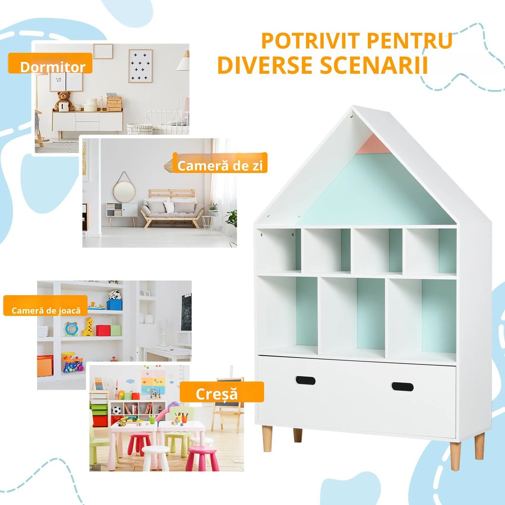 HOMCOM, dulap casuta, certificare netoxica, 82x30x126 cm | Aosom Romania