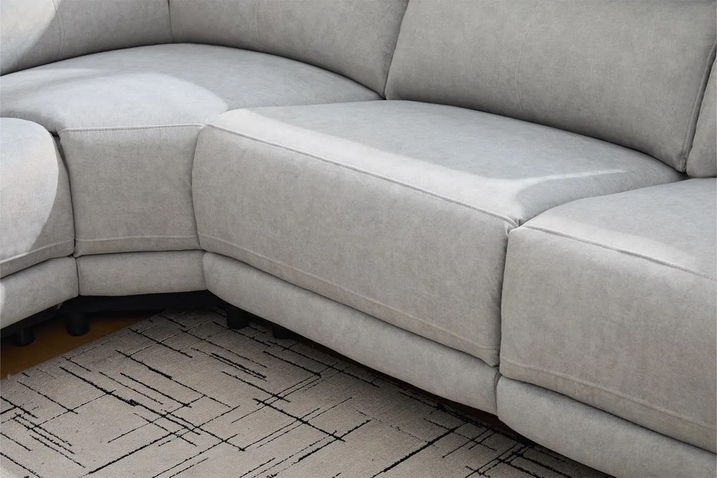 Coltar dumonde cu 2 reclinere electrice, tetiere reglabile, incarcare USB, Arvion 341x103cm