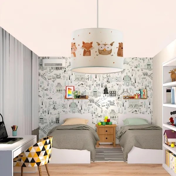 Lustră pentru copii CANDY 1xE27/40W/230V alb/maro