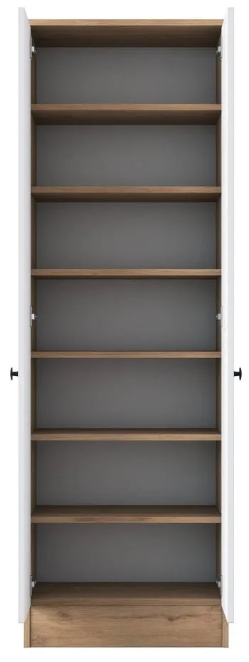 Șifonier alb/cu aspect de lemn de nuc 60x183 cm Theresa – Kalune Design
