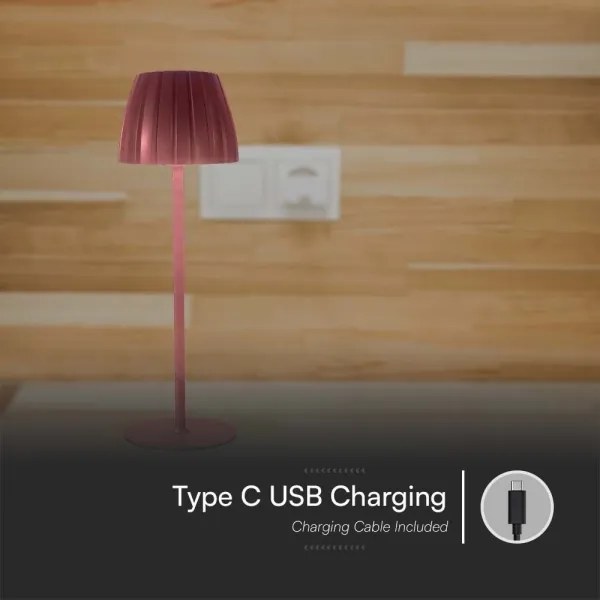 Lampă de birou LED reglabilă, reîncărcabilă, 2,7W, 3000-6000K, 1800 mAh, maro