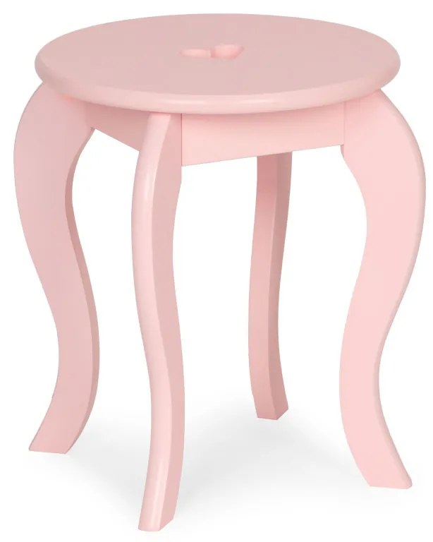 Masă de toaletă din lemn pentru copii cu oglindă roz