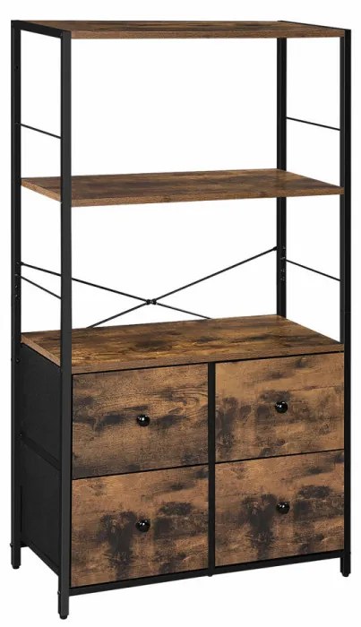Dulap diverse, maro rustic / negru, MDF