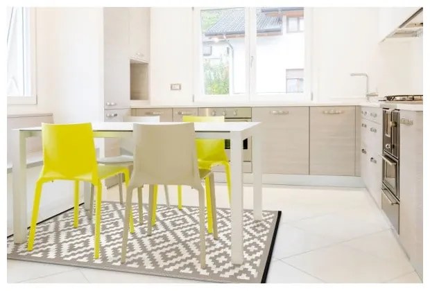 Covor reversibil potrivit și pentru exterior Green Decore Nirvana, 120 x 180 cm, alb - bej