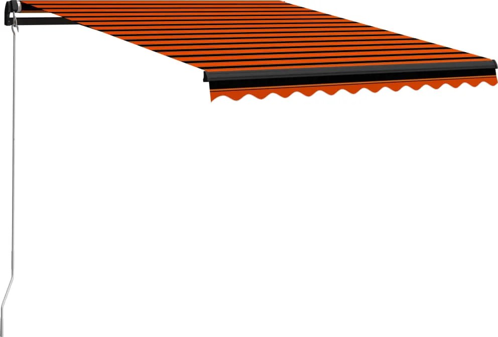 vidaXL Copertină retractabilă manual, portocaliu/maro, 300 x 250 cm