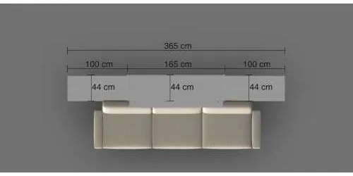 Set pat rabatabil dublu cu somiera inclusa, canapea 3 locuri si 2 biblioteci(100 cm) - ROYAL XL 160 - SOFA & BIG BOOKCASES SET (160X200)
