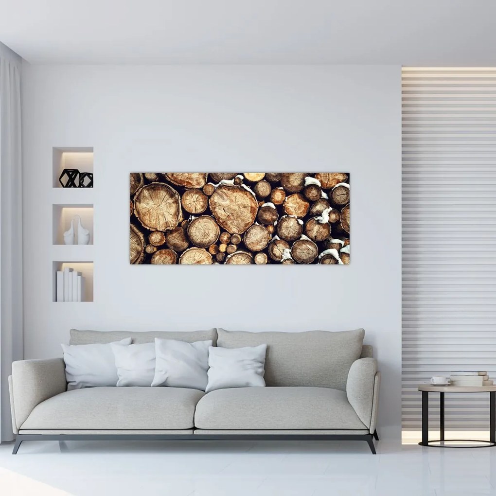 Tablou - Lemn în zăpadă (120x50 cm)