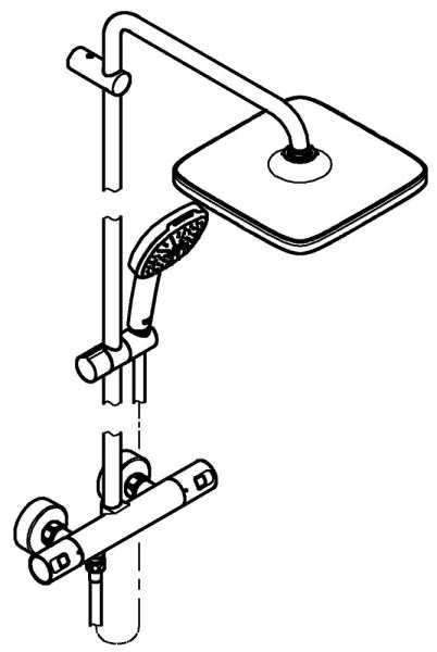 GROHE 266962431 - Sistem de duș VITALIO COMFORT 250, 250 × 250 mm, negru