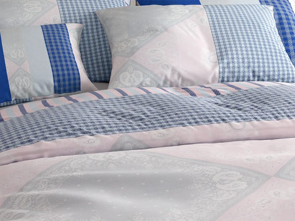 Lenjerie de pat din bumbac Renforcé LUKA albastru Dimensiune lenjerie de pat: 70 x 90 cm | 140 x 200 cm