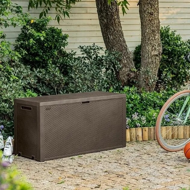 Cutie de depozitare Keter Garden Emily maro, 280 l, 118 x 58 x 45 cm