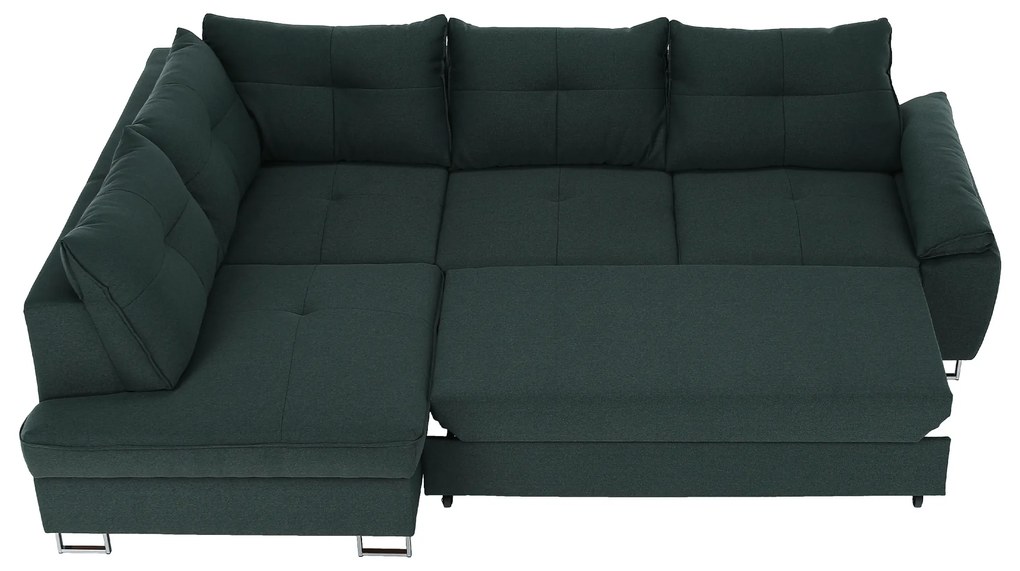 Set de pliere pe colţ, ţesătură smarald Tatum, stânga, FELDA