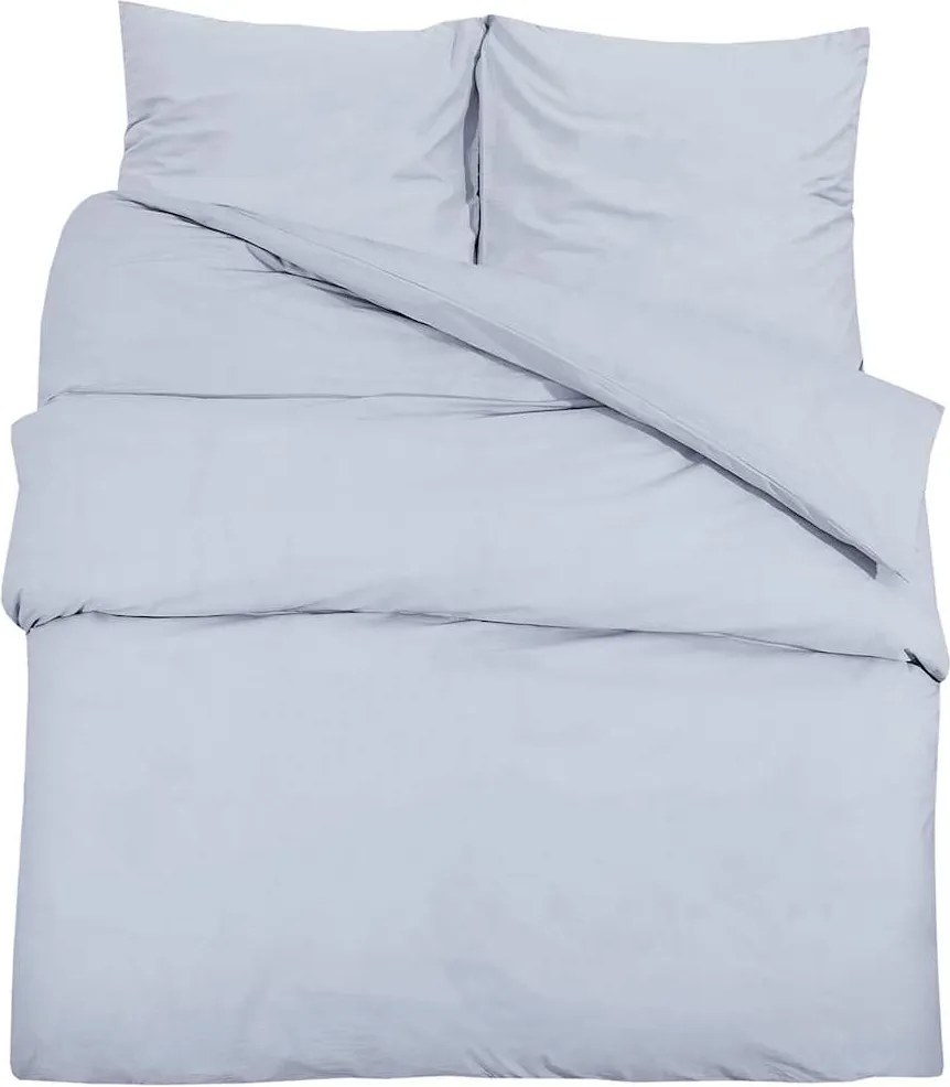 vidaXL Set cu husă de pilotă, gri, 200x220 cm, microfibră