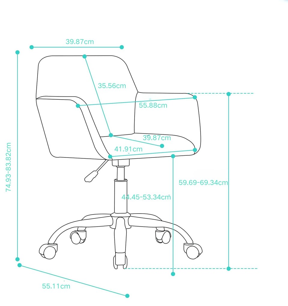 Scaun de lucru reglabil cu funcție rotativă, design ergonomic, Alb