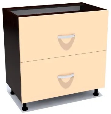 Corp inferior 80 cu 2 sertare metalice greutate Zebra cappuccino