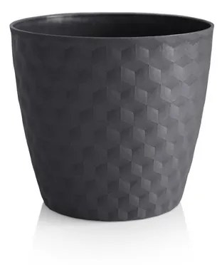 Ghiveci reciclat mat Ruby 19 cm,  antracit, 19 cm
