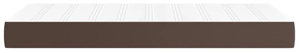 Saltea de pat cu arcuri, maro, 100x200x20 cm, piele ecologica Maro, 100 x 200 cm