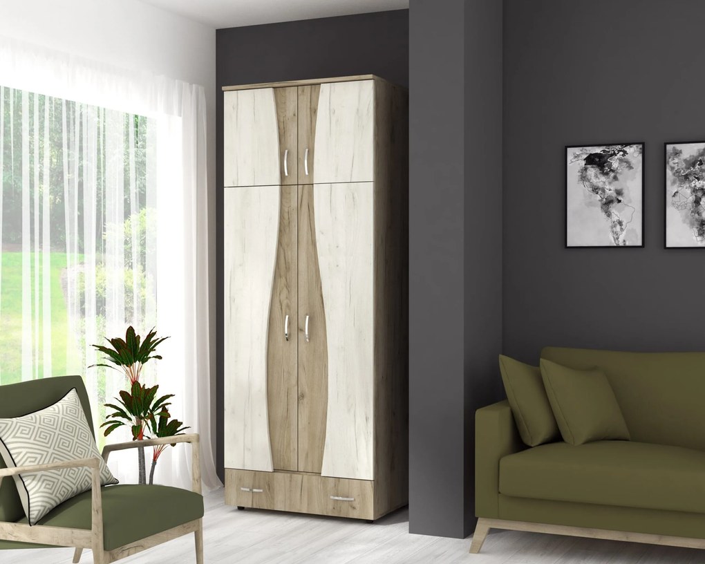 Sifonier 2 usi S, 90 cm Stejar K02/Stejar K01