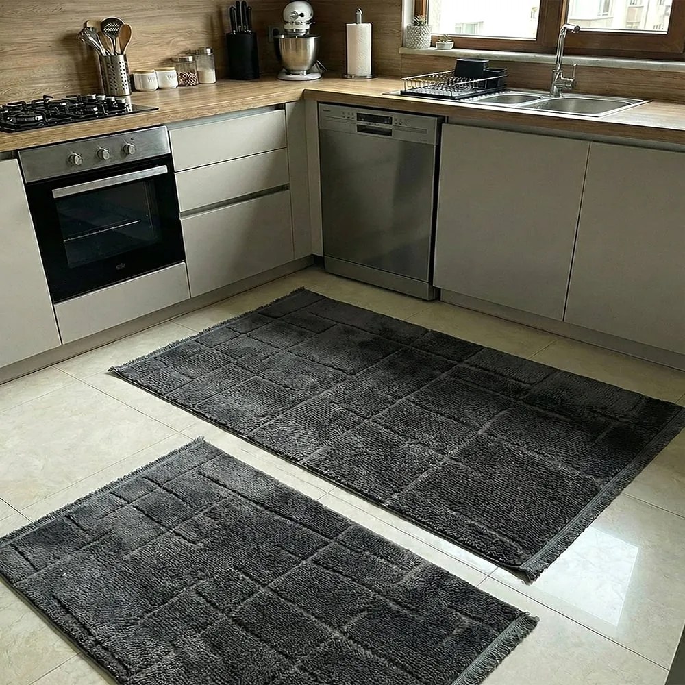 Set 2 Covoare bucatarie Soft antiderapante, 60x80 cm + 60x120 cm, CBU406