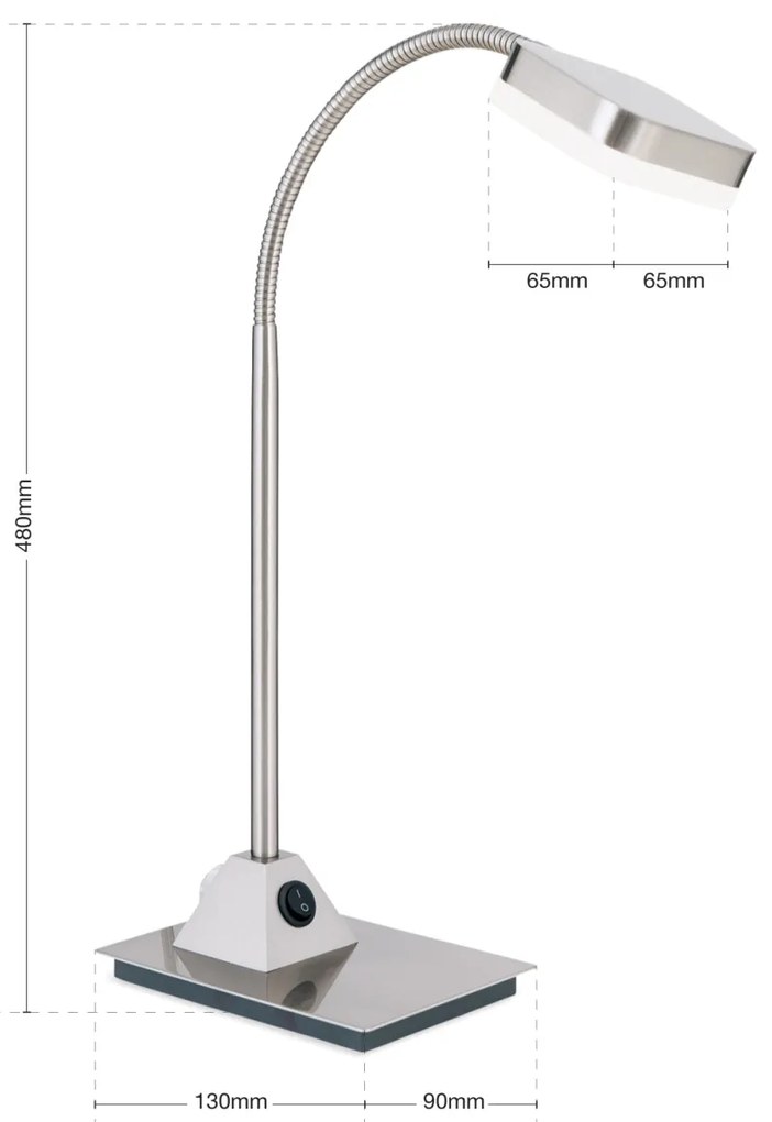 Veioza / Lampa de birou ajustabila Steno satin chrome